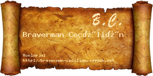 Braverman Cecílián névjegykártya